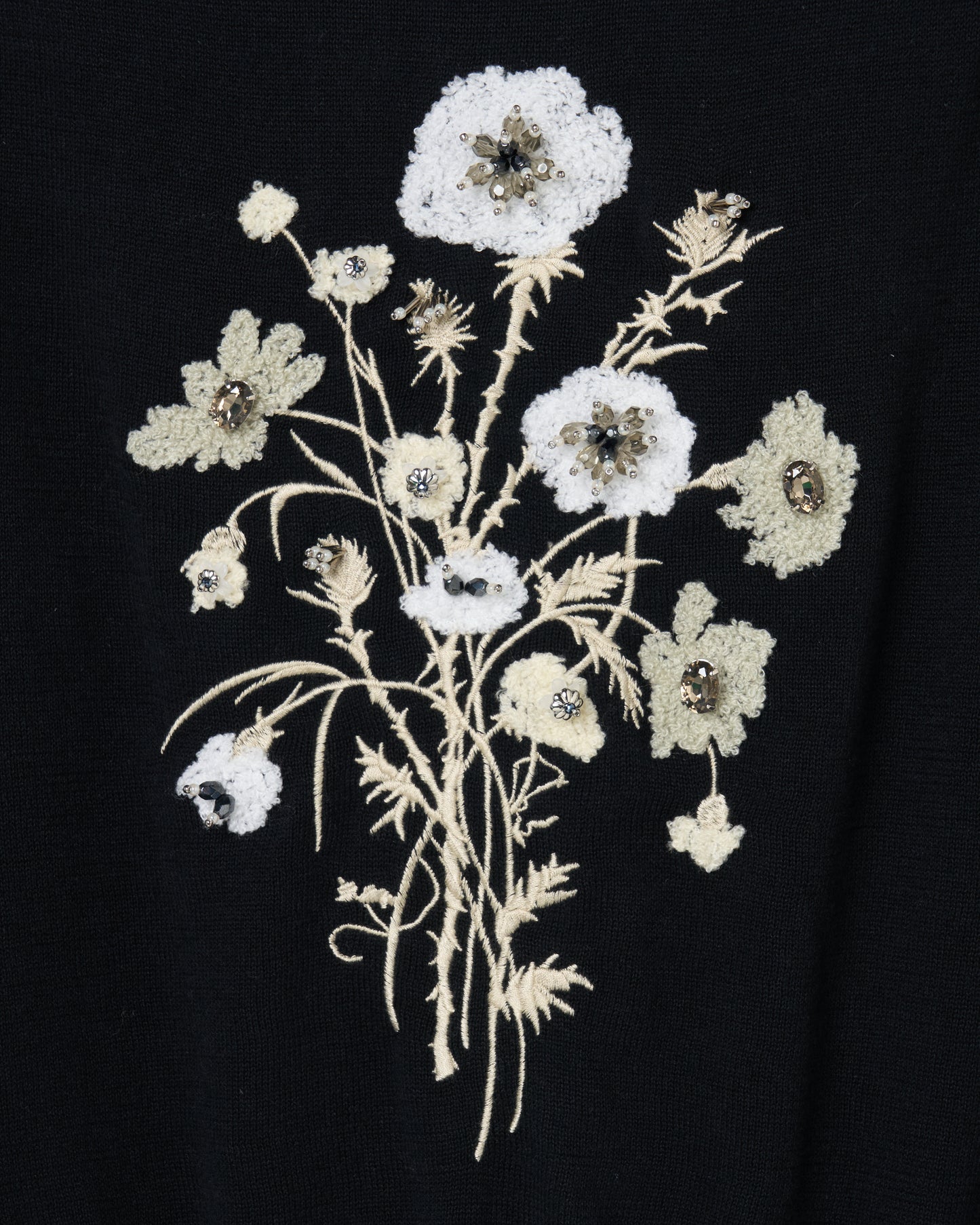 wild bloom beads embroidery cardigan Black【stock】