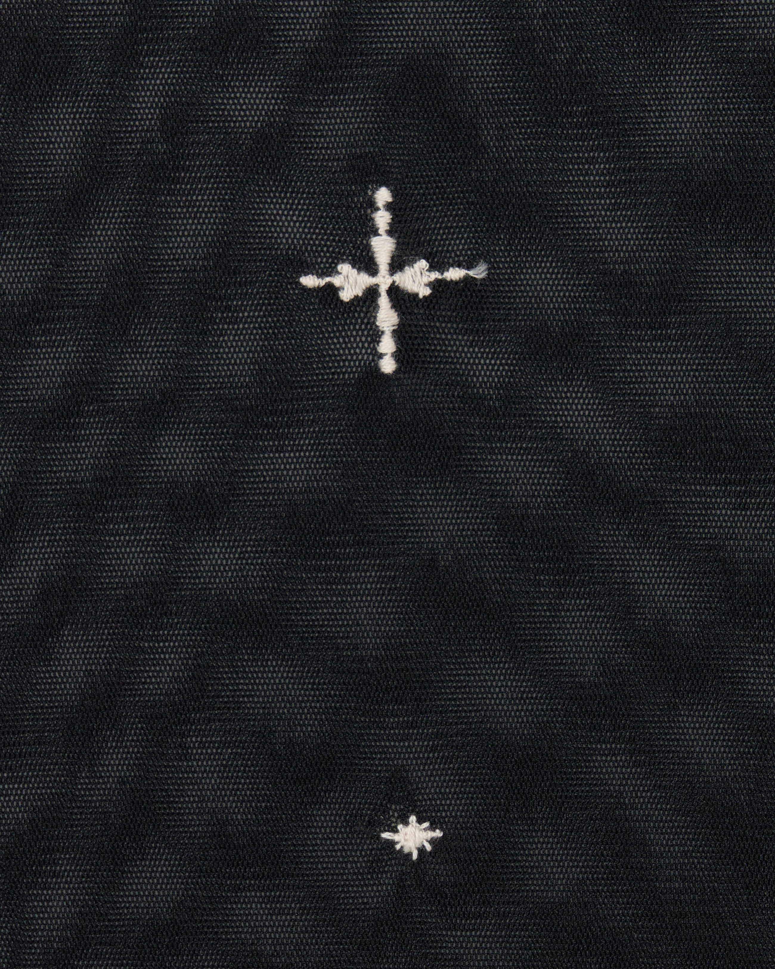 トップス tanakadaisuke croos embroidery sleeve cross embroidery gather sleeve tops Black【stock】 – tanakadaisuke