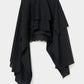 asymmetry hem layered skirt Black【Delivery in February 2026】