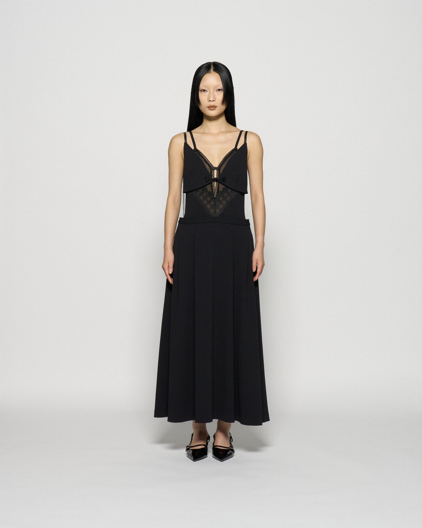 layered bra jersey cami one-piece Black【Delivery in February 2026】