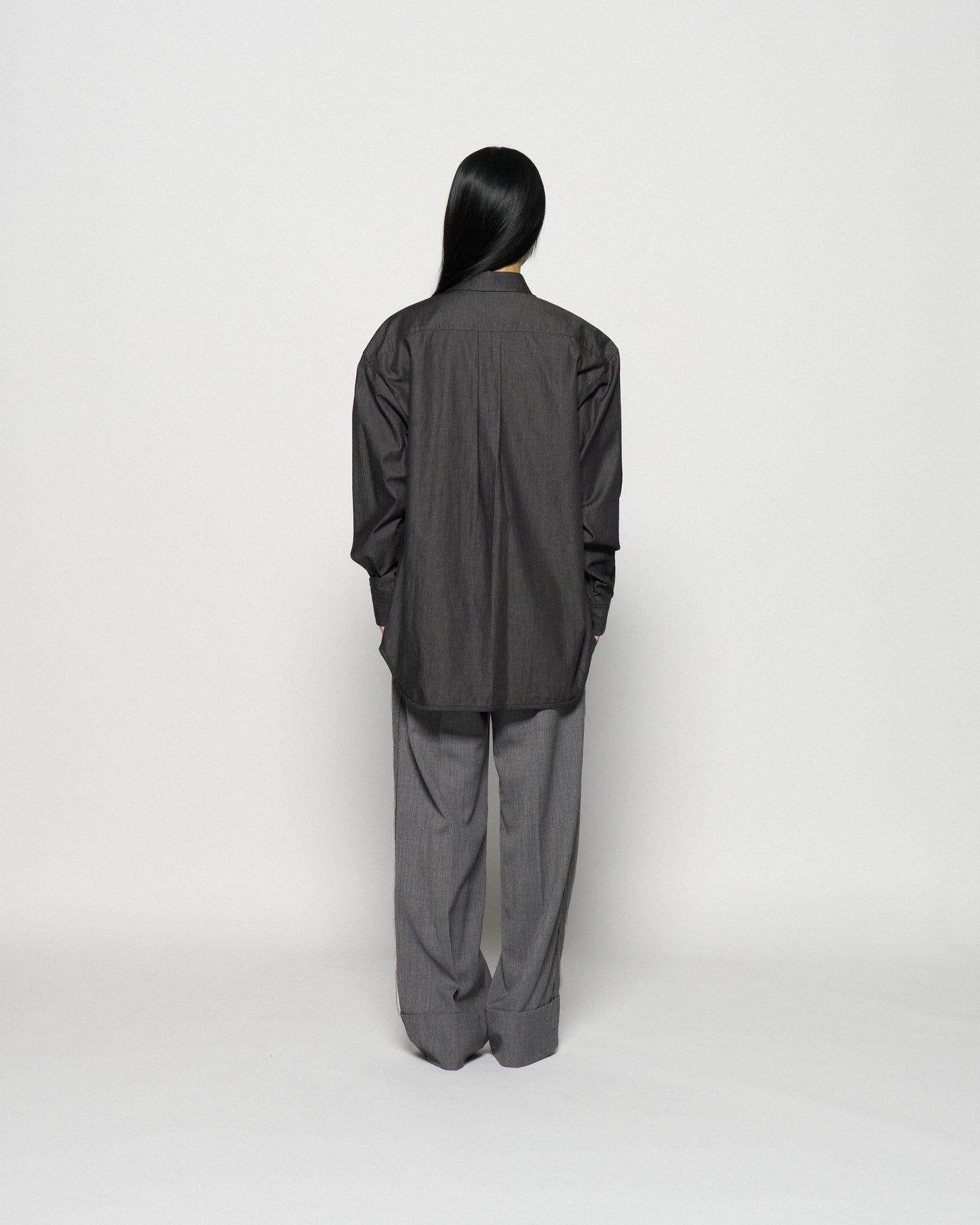 ribbon tulle embroidery shirt Black【Delivery in January 2026】