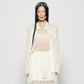 wave tuck lumen embroidery sheer shirt Off white【Delivery in January 2026】
