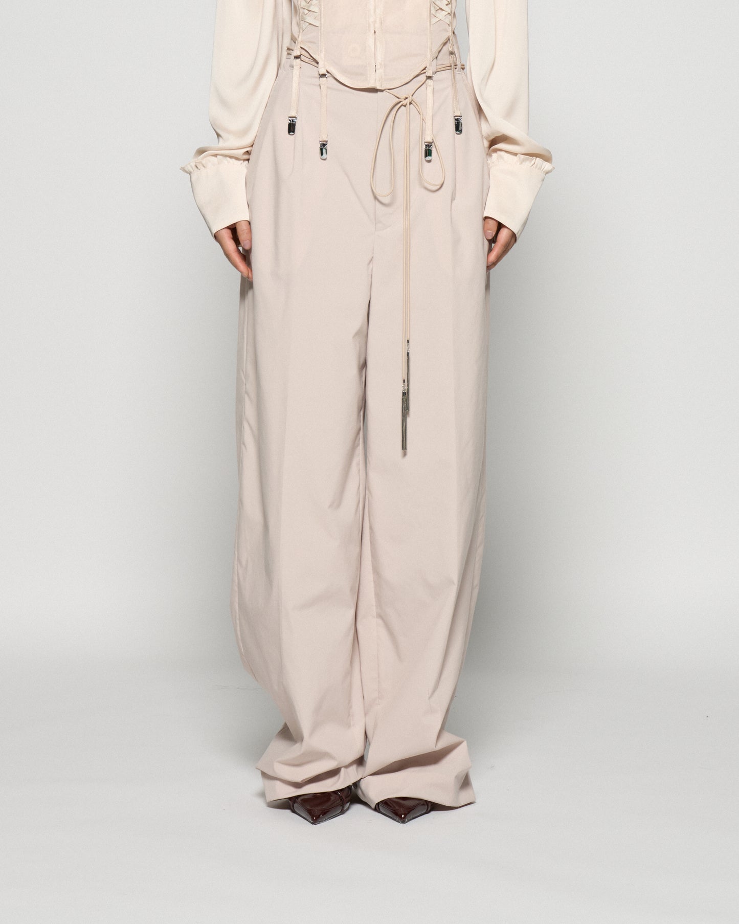 taslan tuck pants Shell pink【Delivery in February 2026】