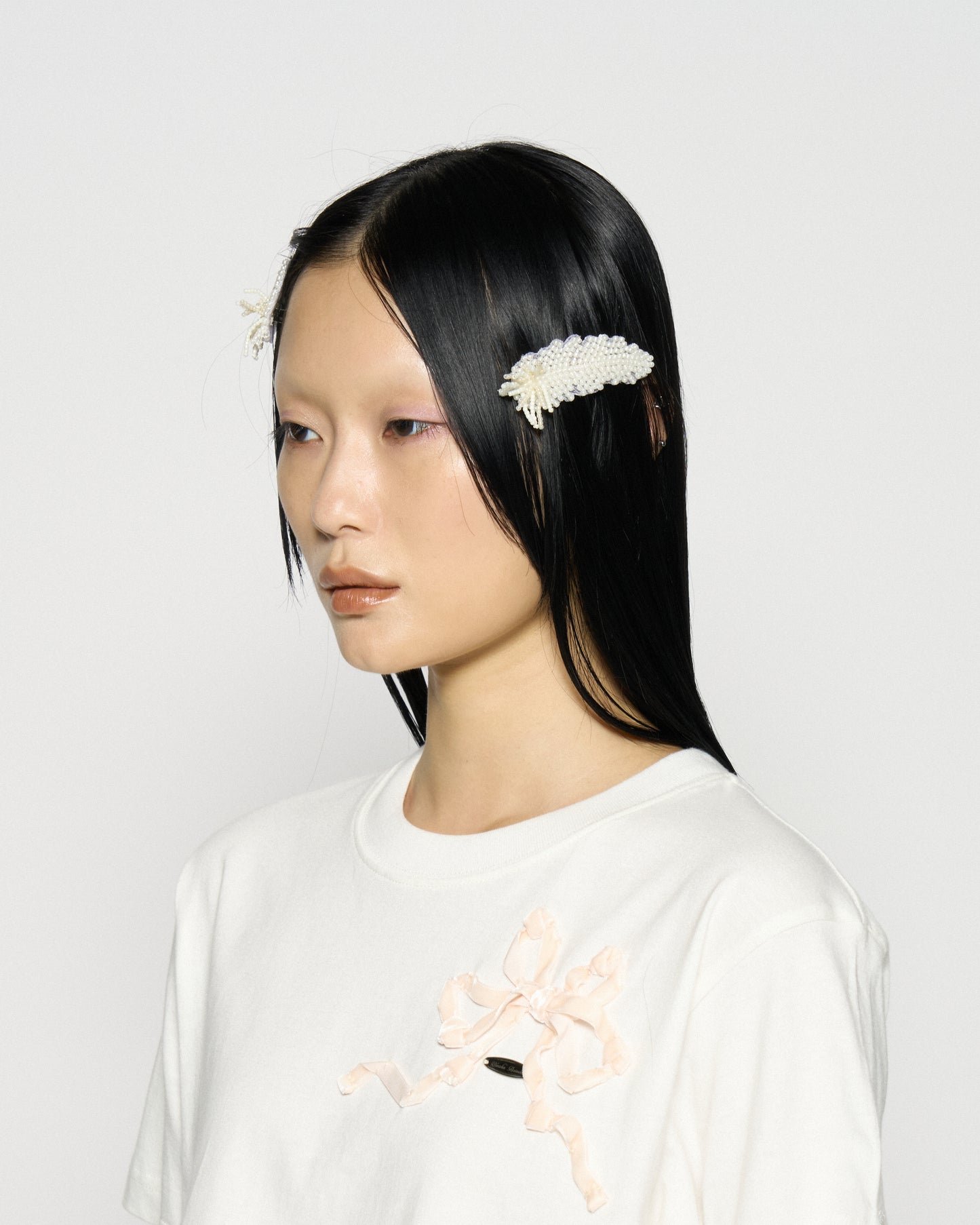 grand feather beads barrette【stock】