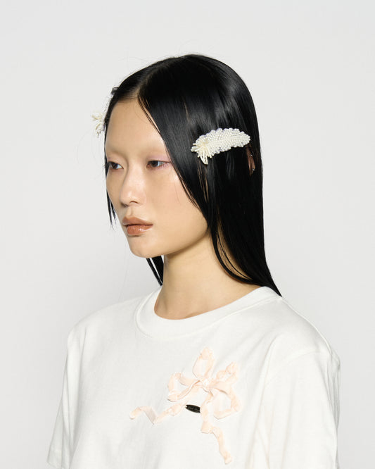 grand feather beads barrette【stock】