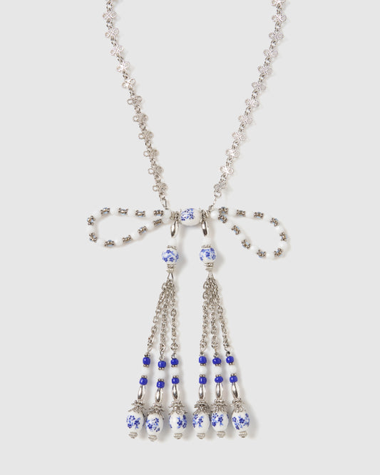 PARCO先行 | blue and white porcelain ribbon chain necklace 【Delivery in March 2026】