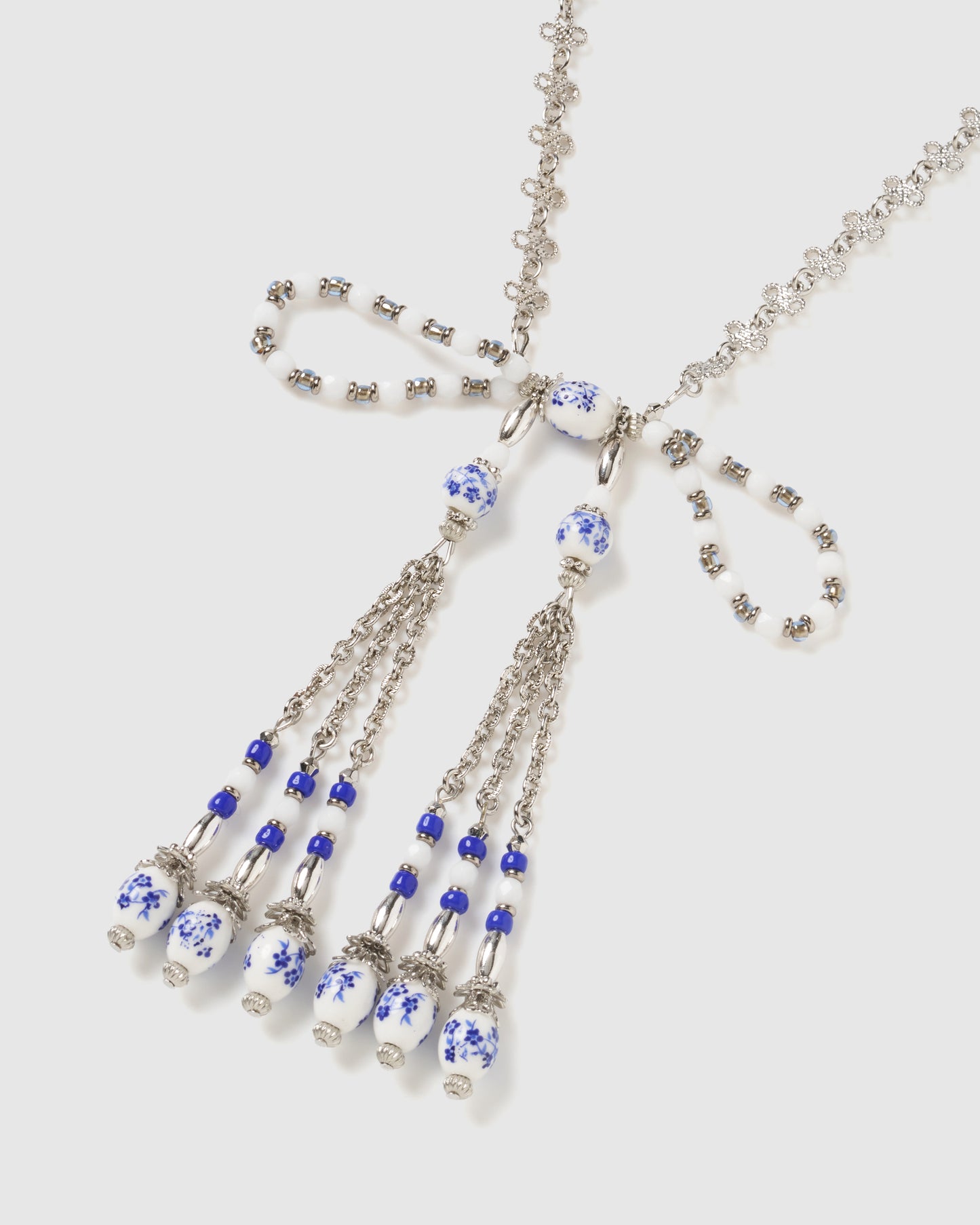 PARCO先行 | blue and white porcelain ribbon chain necklace 【Delivery in March 2026】