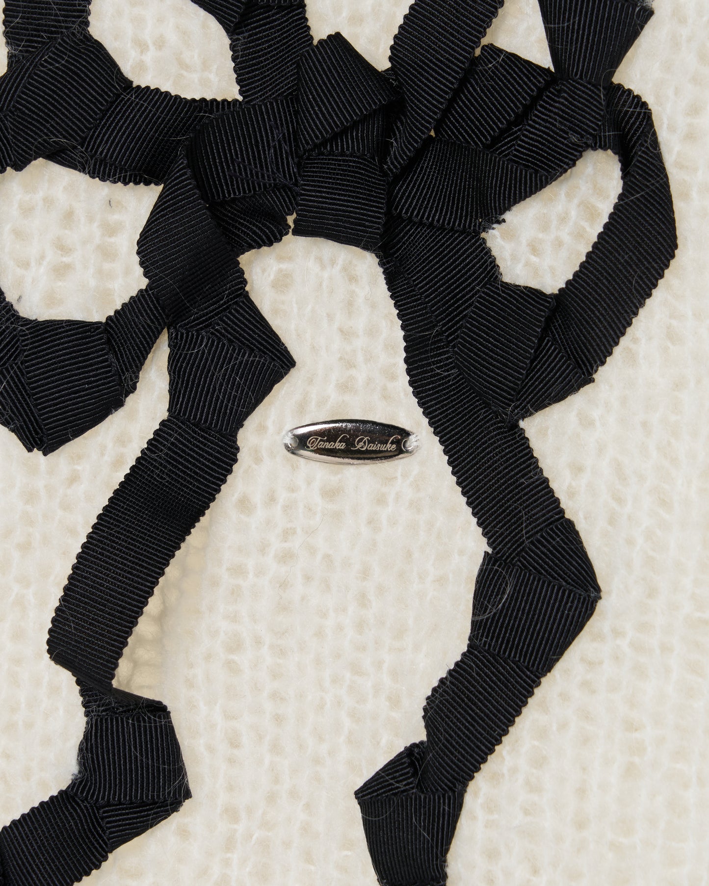 PARCO先行 | lazy ribbon mohair knit  White×Black【Delivery in March 2026】