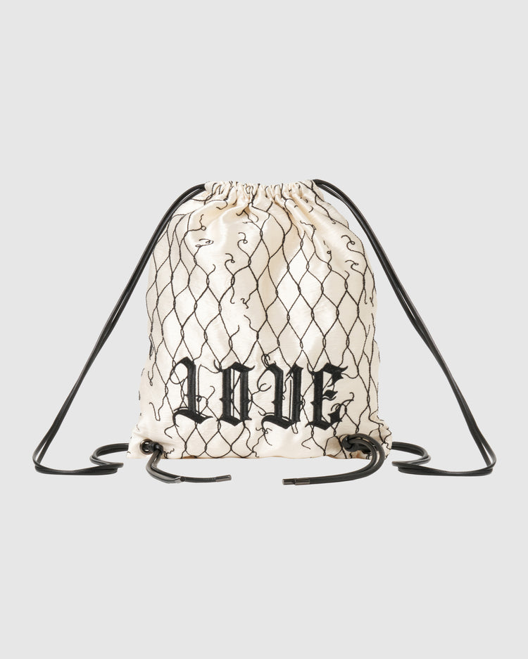 【New item】damaged fence LOVE drawstring backpack【Delivery in March 2026】