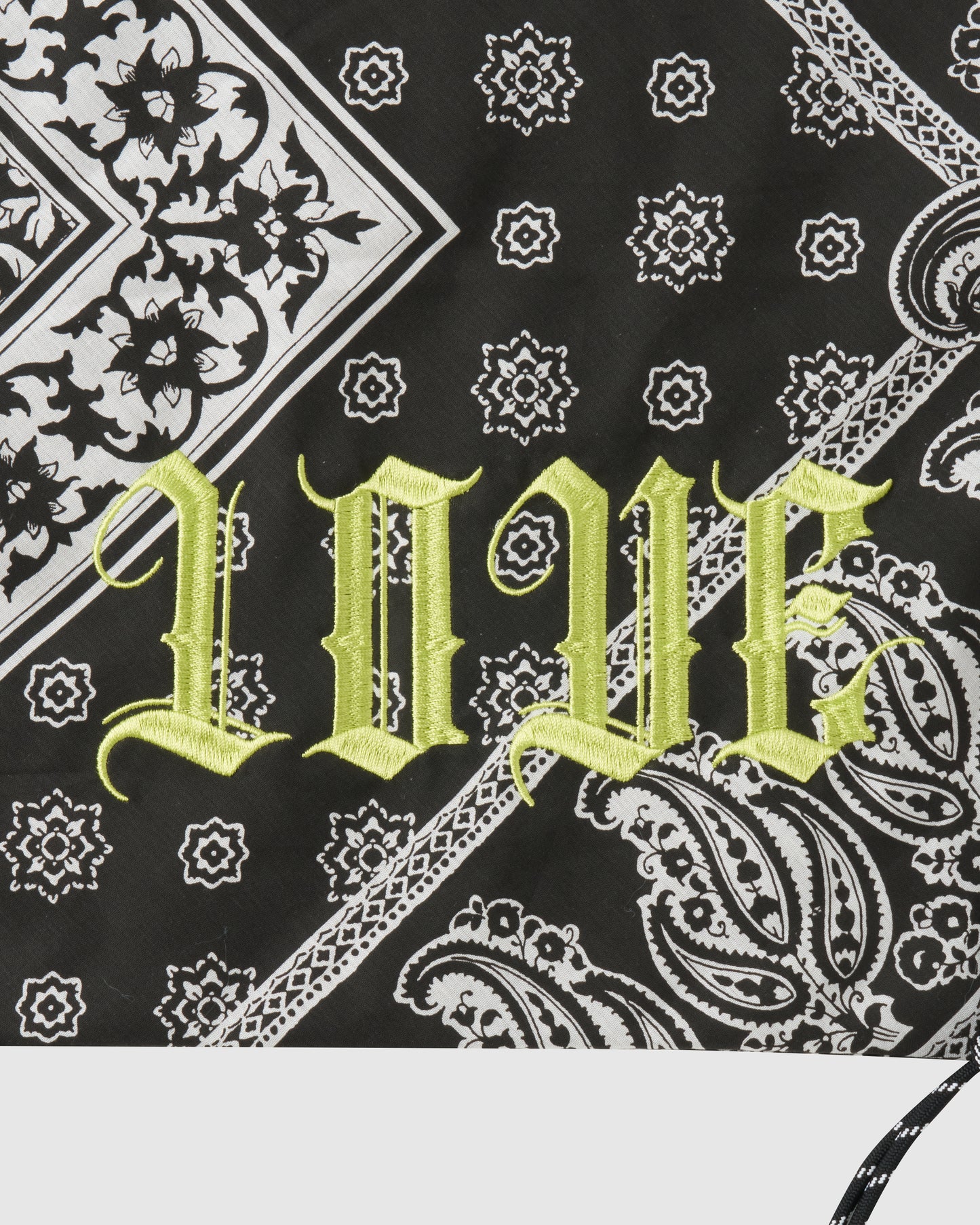 【New item】black bandana LOVE drawstring backpack【Delivery in March 2026】