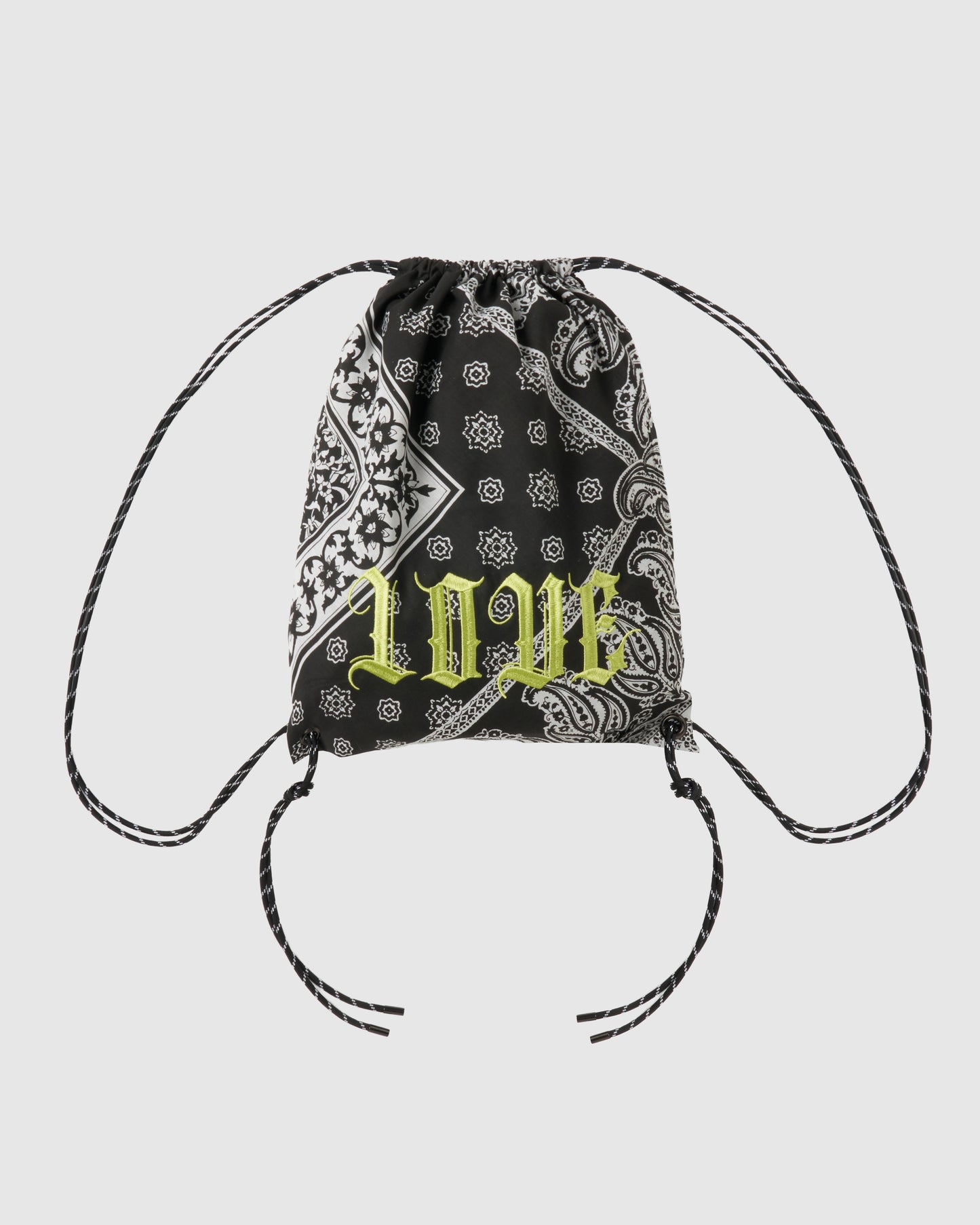 【New item】black bandana LOVE drawstring backpack【Delivery in March 2026】