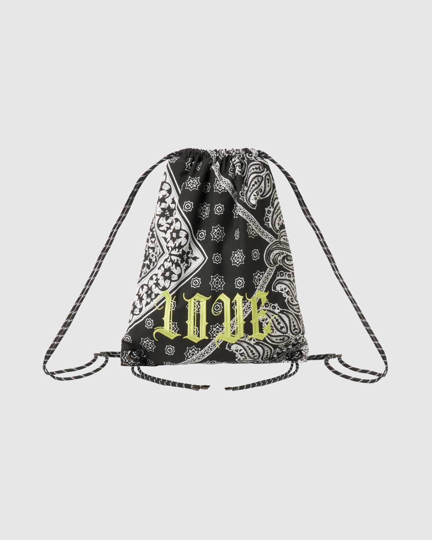 【New item】black bandana LOVE drawstring backpack【Delivery in March 2026】
