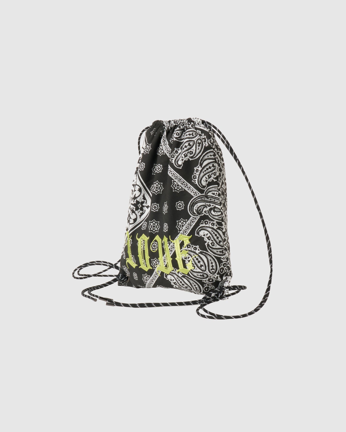【New item】black bandana LOVE drawstring backpack【Delivery in March 2026】
