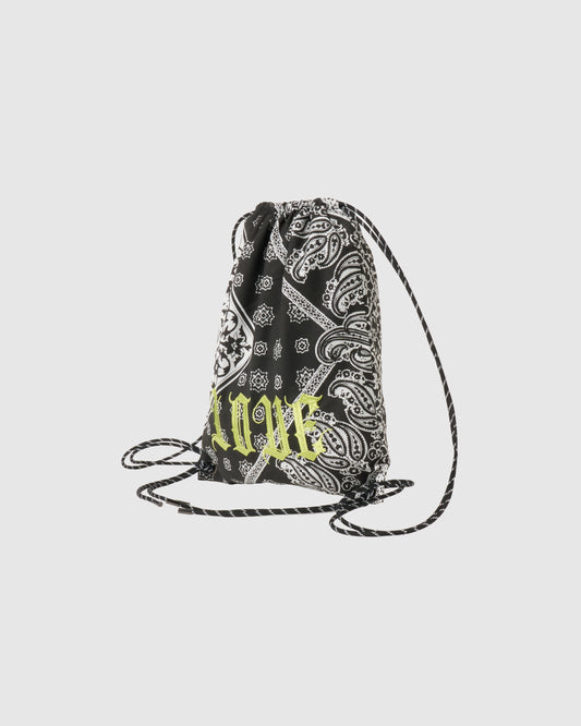 【New item】black bandana LOVE drawstring backpack【Delivery in March 2026】