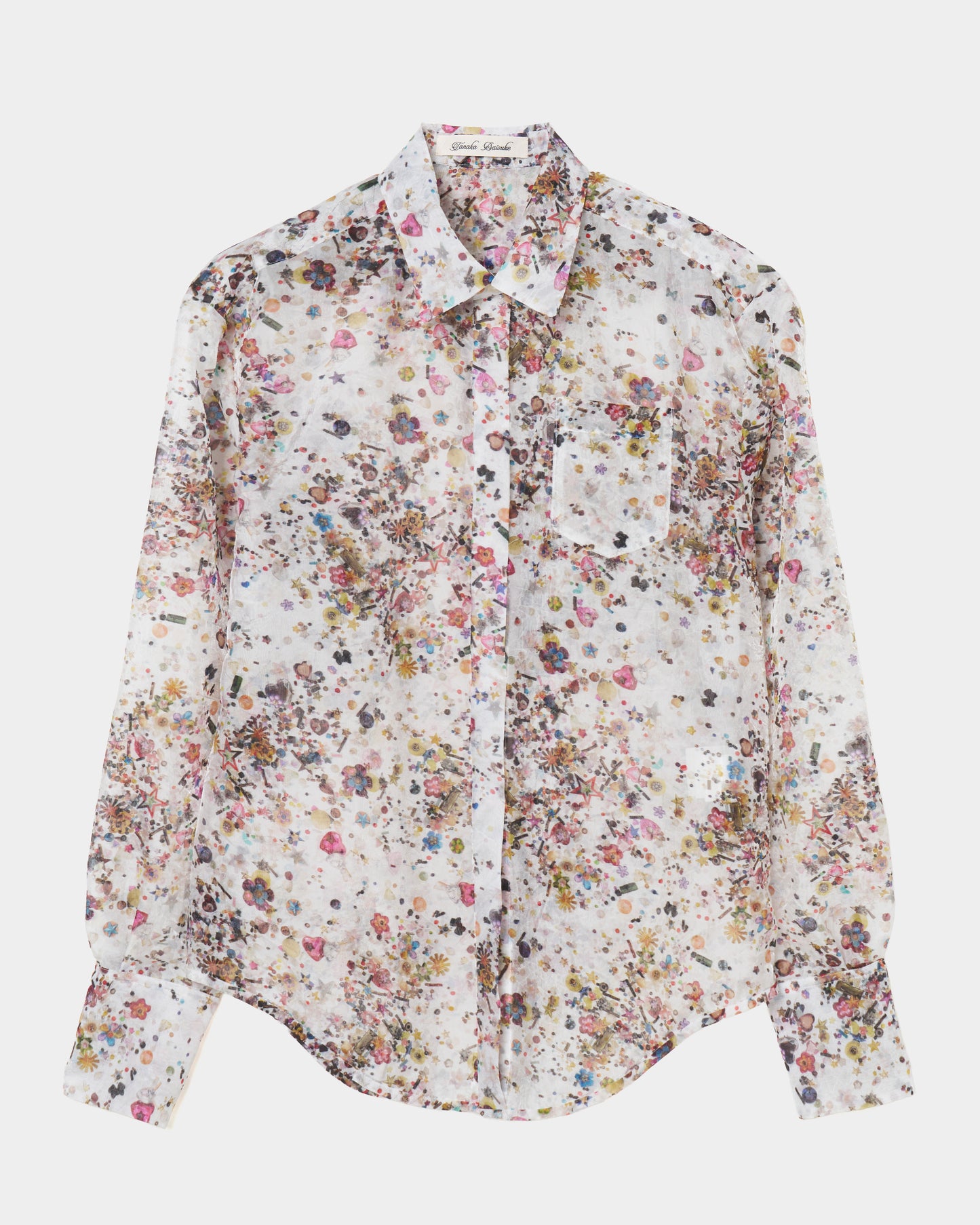 childhood spangle organzy shirt【stock】