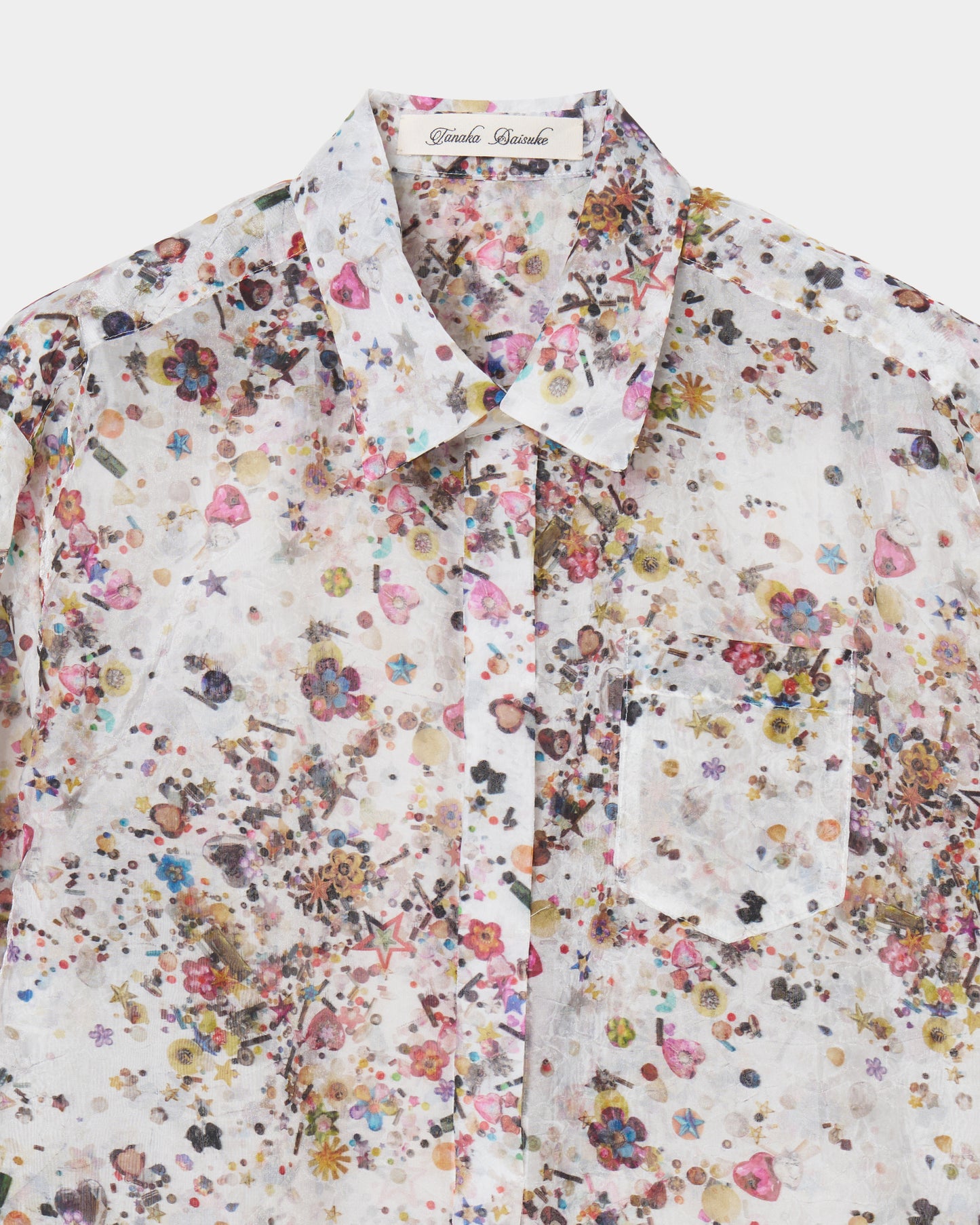 childhood spangle organzy shirt【stock】