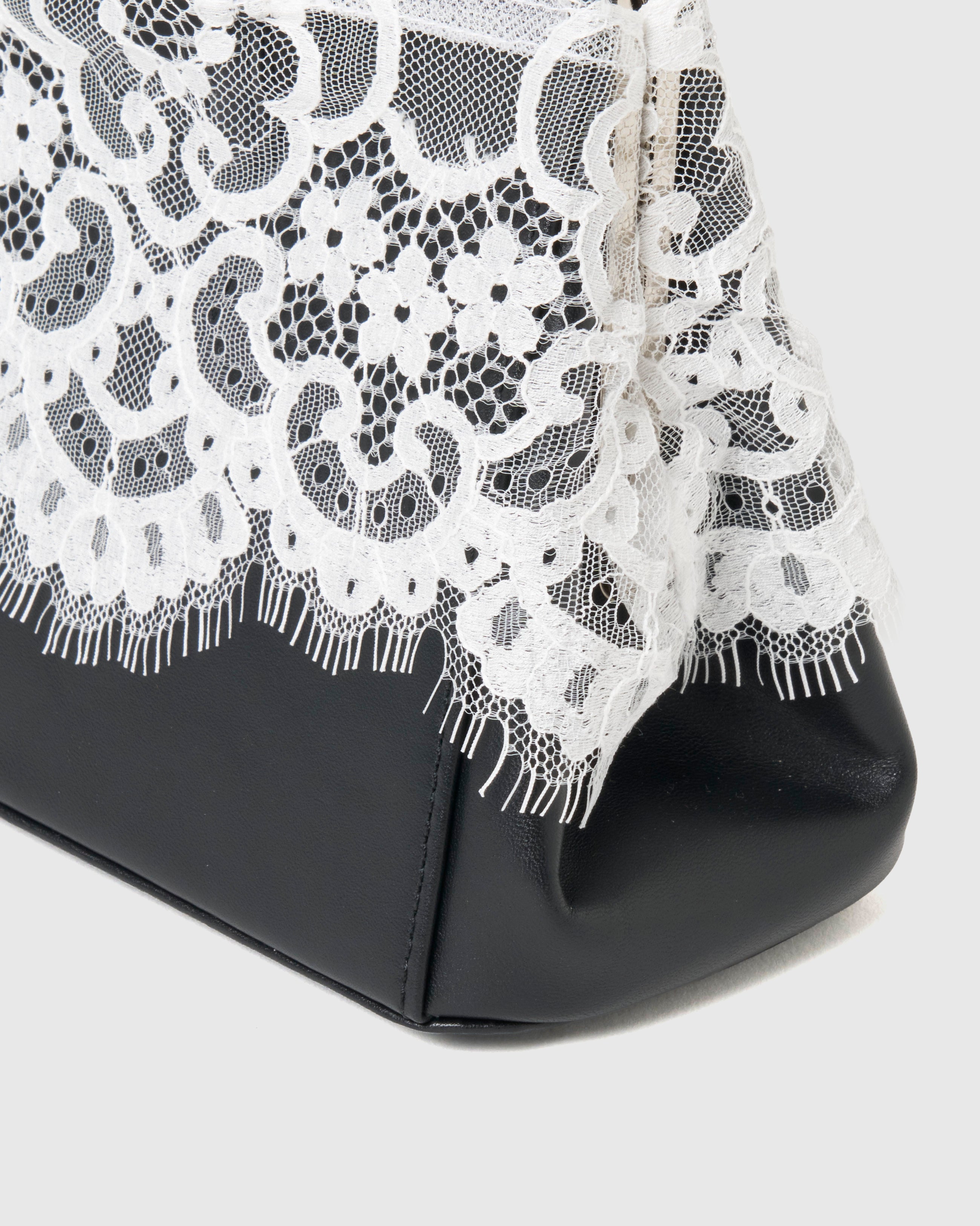 タナカダイスケ|バッグ|white lace veil leather handbag – tanakadaisuke