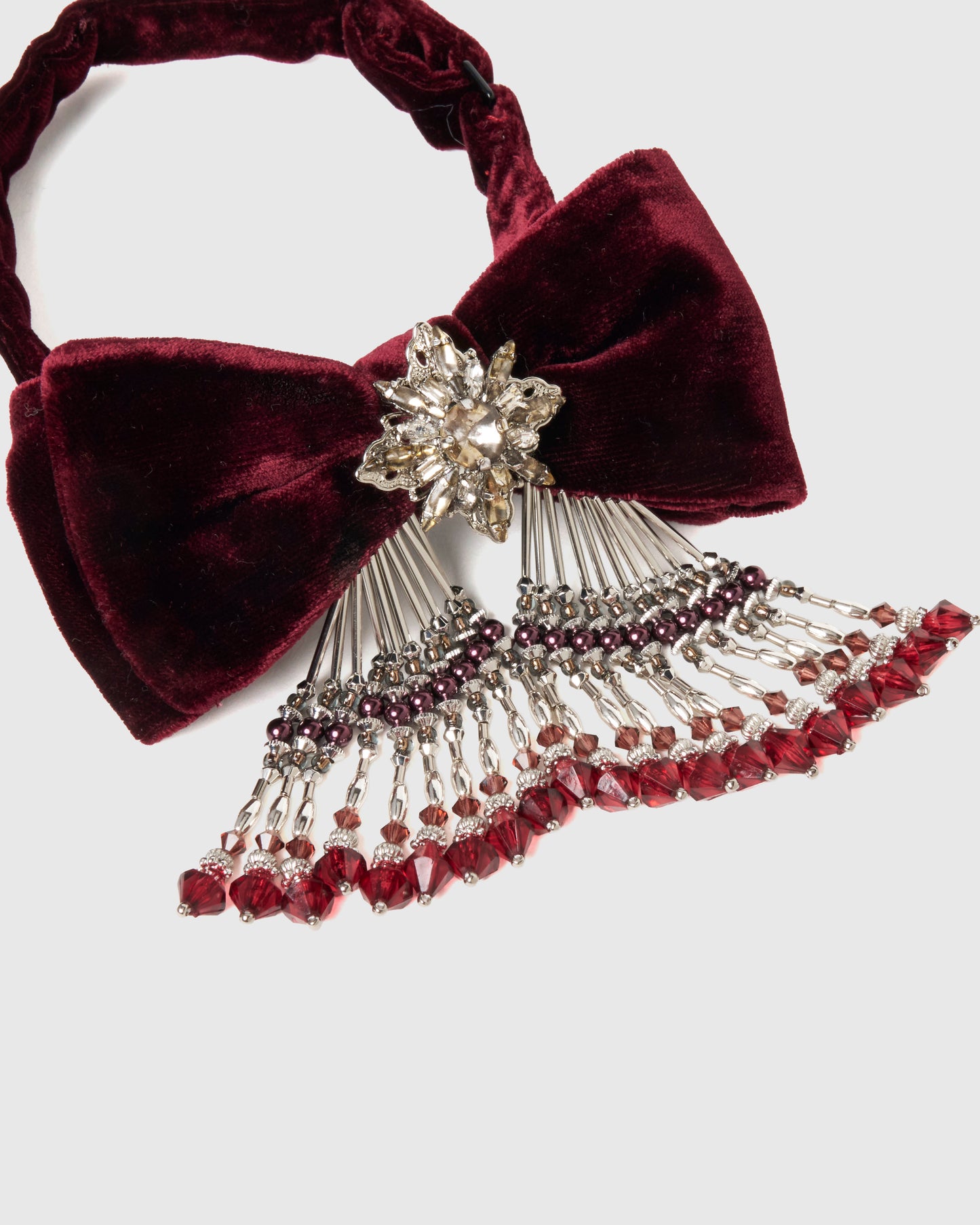 【New item】crystal bijou velvet bowtie red【Delivery in March 2026】