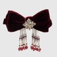 【New item】crystal bijou velvet bowtie red【Delivery in March 2026】