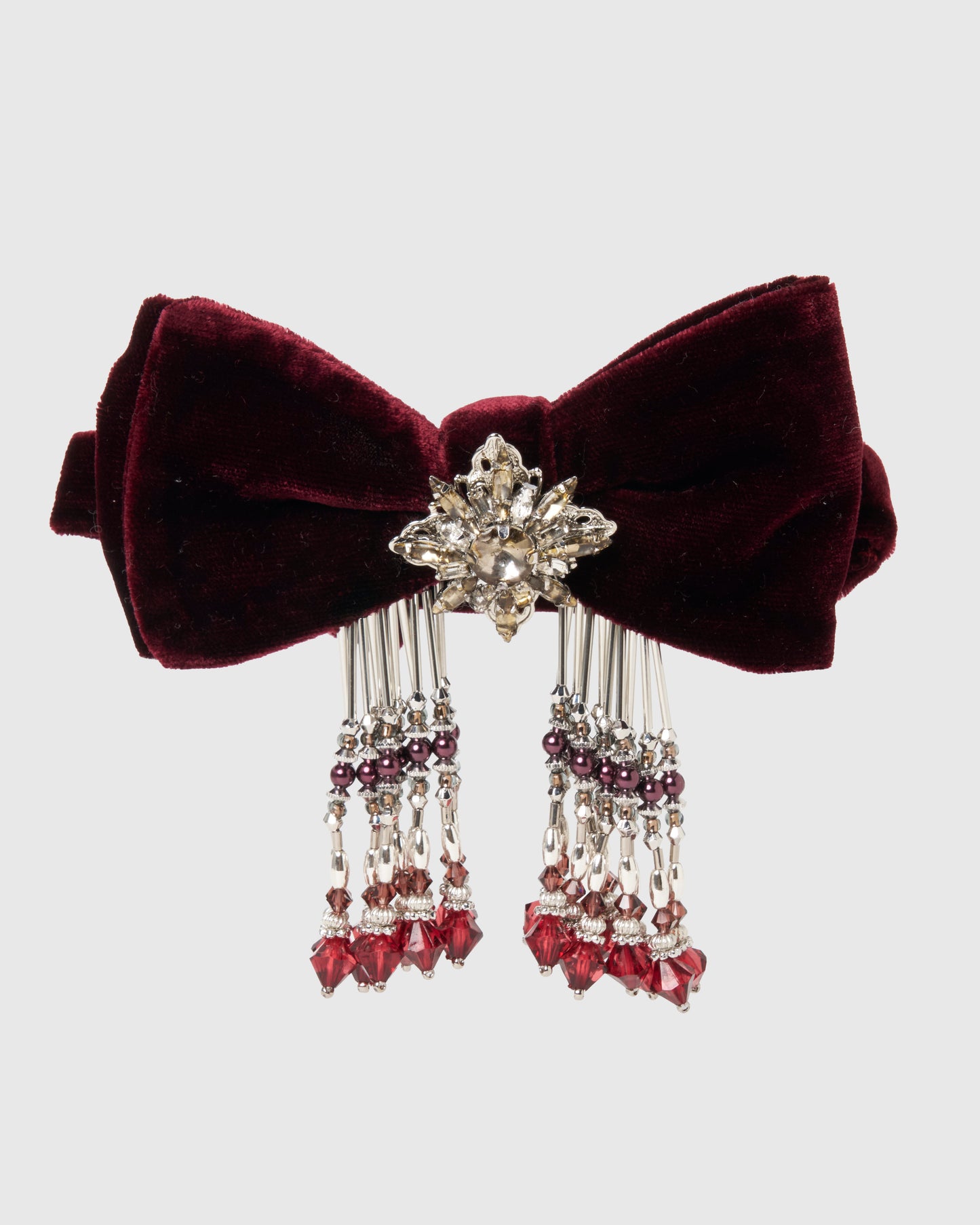 【New item】crystal bijou velvet bowtie red【Delivery in March 2026】