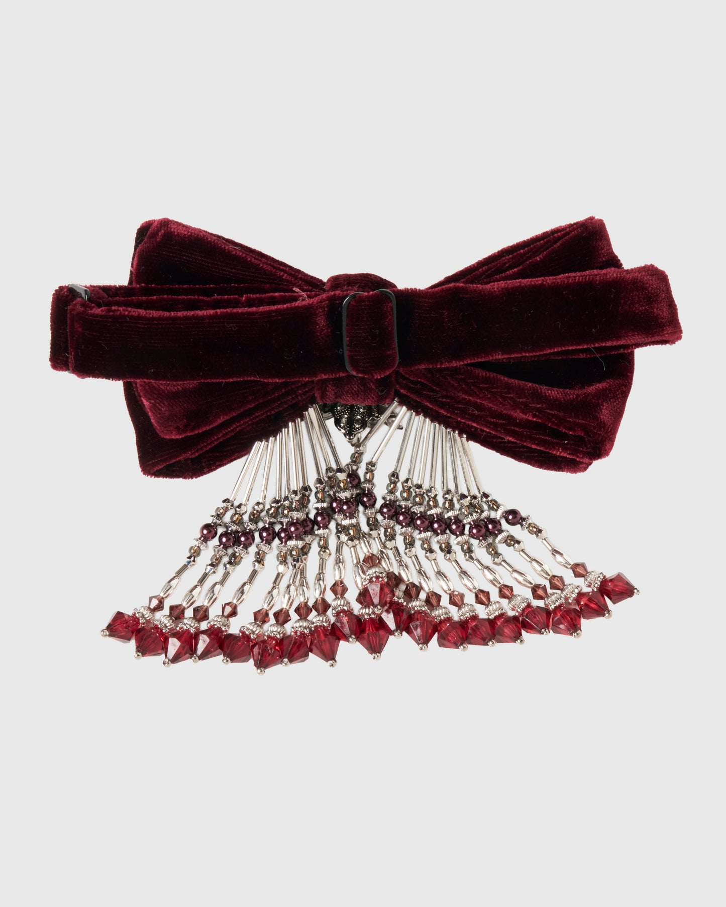 【New item】crystal bijou velvet bowtie red【Delivery in March 2026】