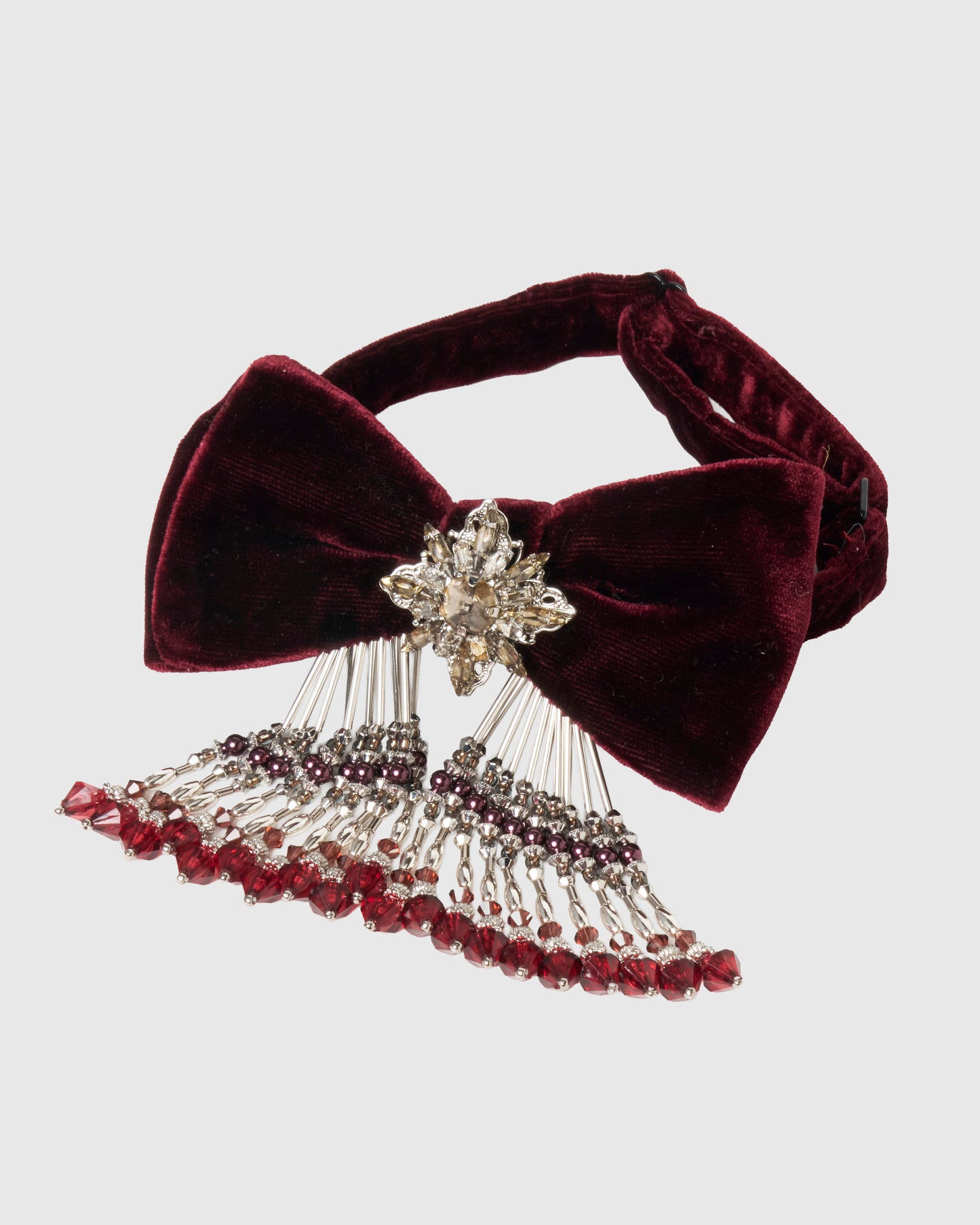 【New item】crystal bijou velvet bowtie red【Delivery in March 2026】