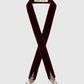 crystal silver tip velvet long ribbon Red【stock】