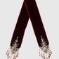 crystal silver tip velvet long ribbon Red【stock】