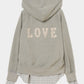 LOVE embroidery layered zip hoodie【Delivery in September 2026】