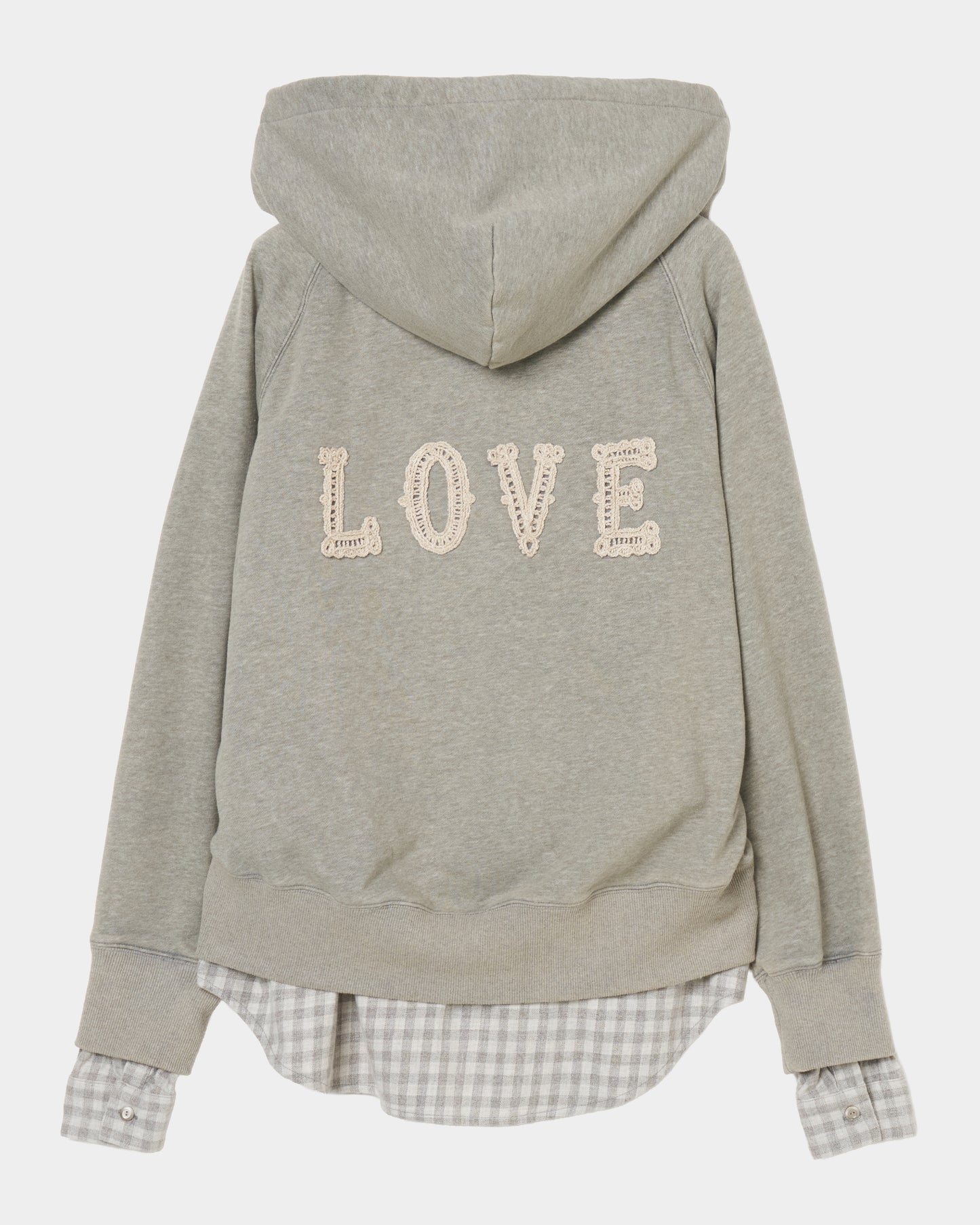 LOVE embroidery layered zip hoodie【Delivery in September 2026】