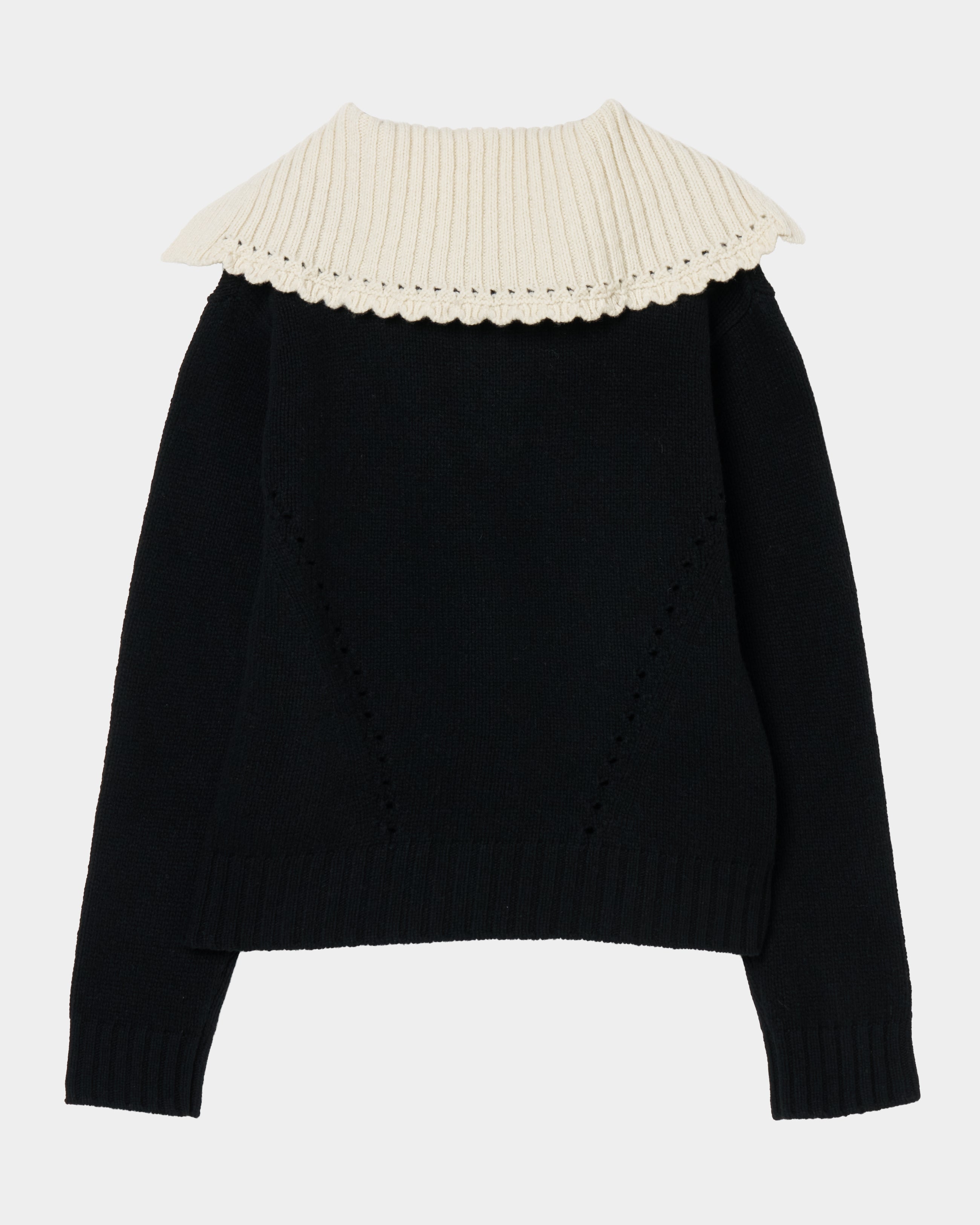 タナカダイスケ|ニット|big collar knit pullover Black – tanakadaisuke