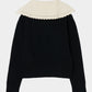 big collar knit pullover Black【Delivery in August 2026】