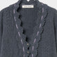 lace crochet knit ribbon cardigan Gray【Delivery in August 2026】