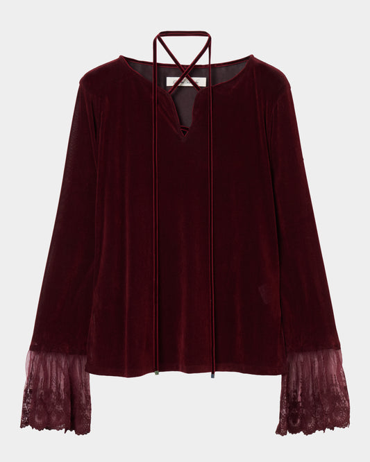 flocky tulle pullover Bordeaux【Delivery in June 2026】