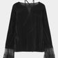 flocky tulle pullover Black【Delivery in June 2026】