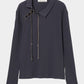 double ribbon lace up riv tops Charcoal gray【Delivery in June 2026】