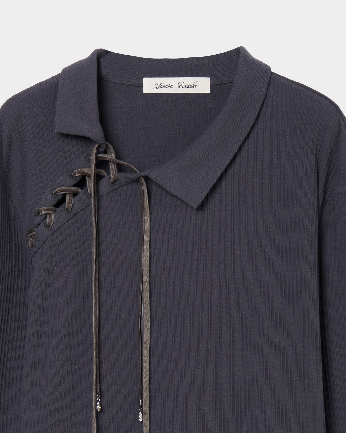 double ribbon lace up riv tops Charcoal gray【Delivery in June 2026】