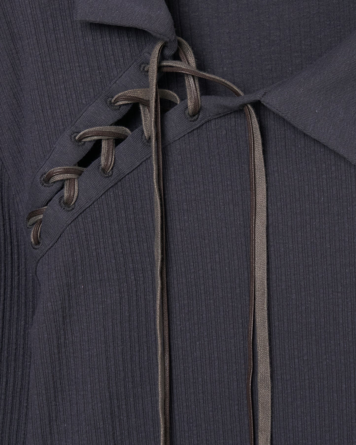 double ribbon lace up riv tops Charcoal gray【Delivery in June 2026】