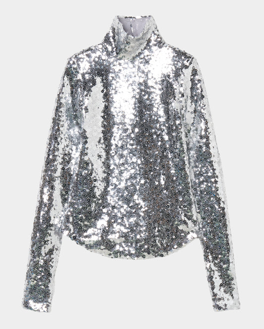 spangle tulle pullover Silver