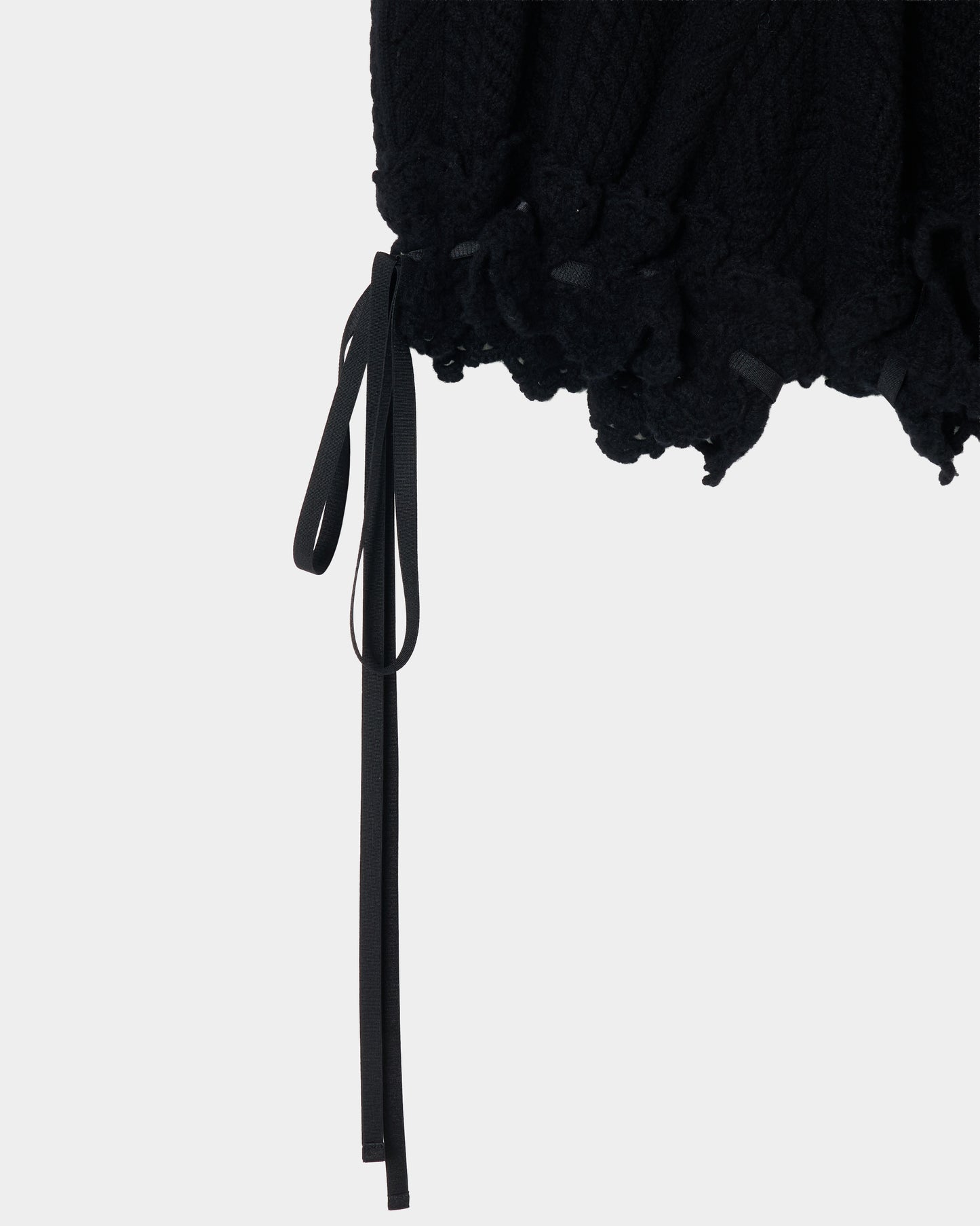 lace crochet knit ribbon short pants Black【Delivery in August 2026】