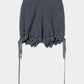 lace crochet knit ribbon short pants Gray【Delivery in August 2026】