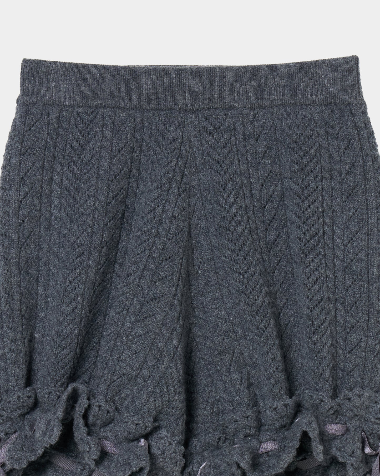 lace crochet knit ribbon short pants Gray【Delivery in August 2026】