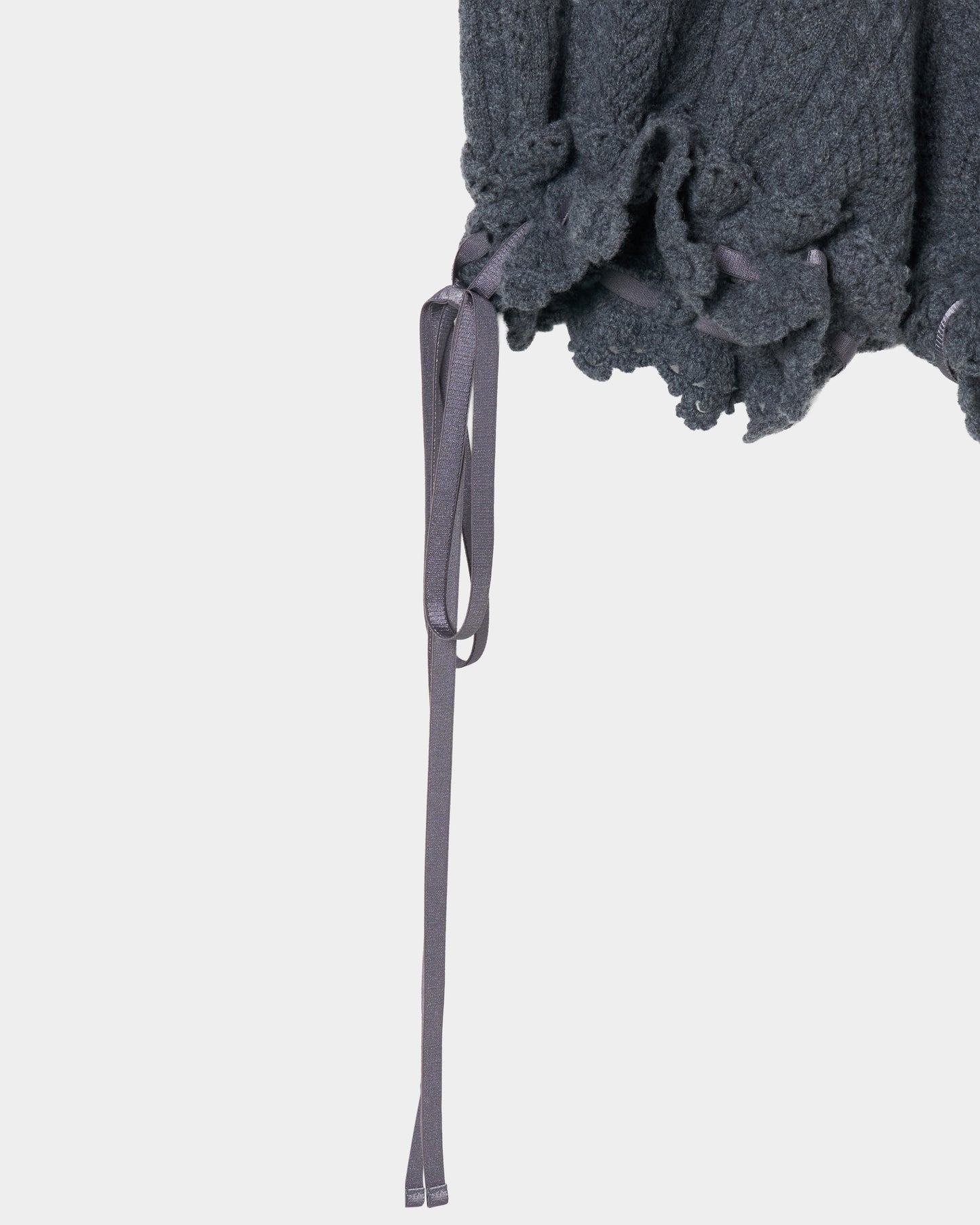 lace crochet knit ribbon short pants Gray【Delivery in August 2026】