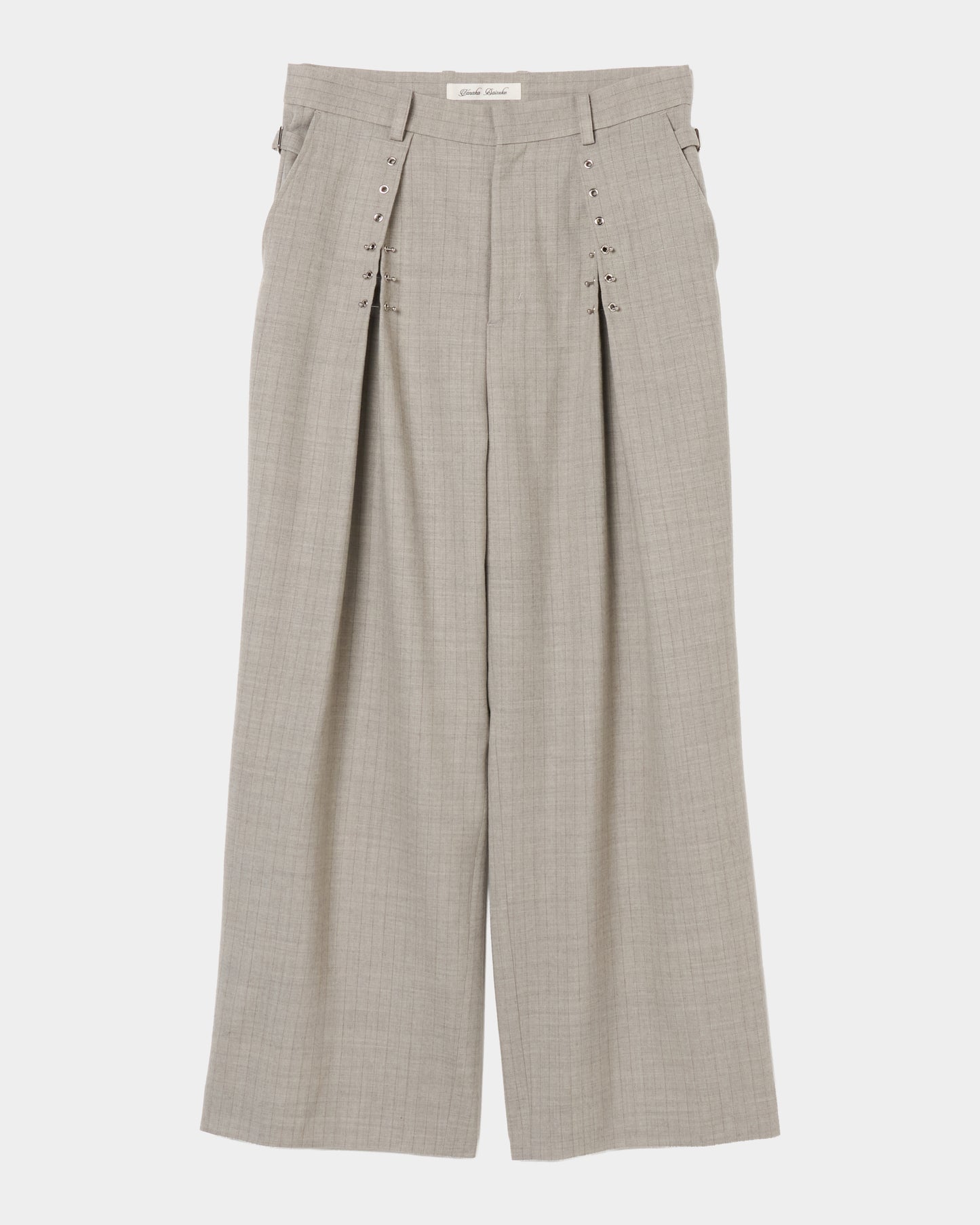 piercing stripe cross tack pants Greige【Delivery in July 2026】