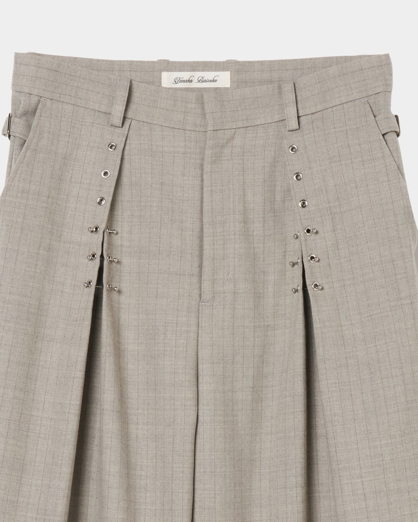 piercing stripe cross tack pants Greige【Delivery in July 2026】