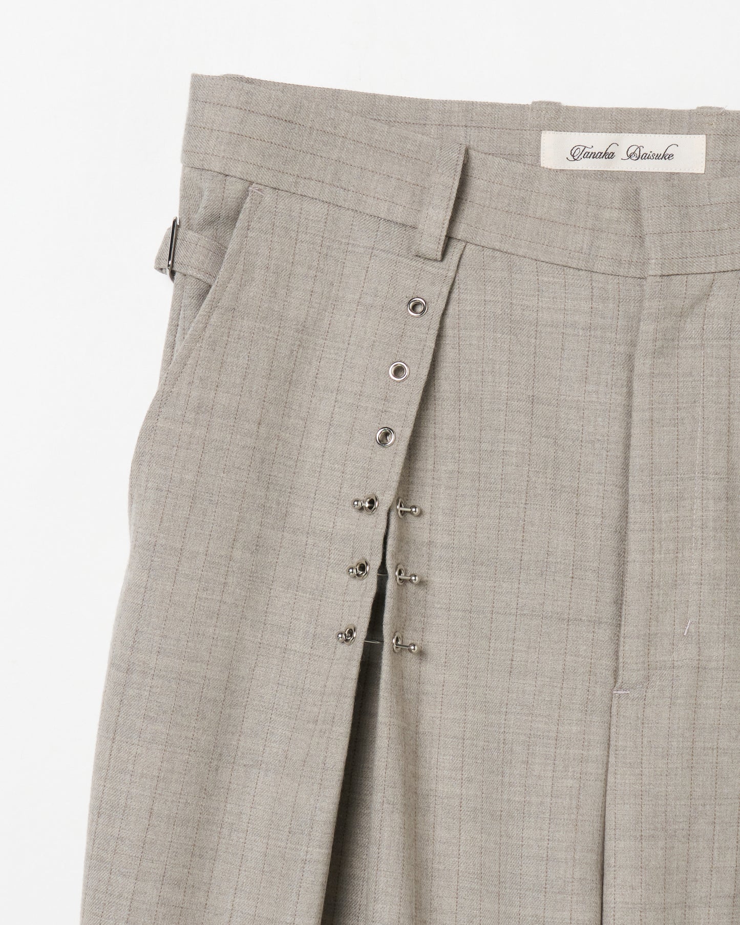 piercing stripe cross tack pants Greige【Delivery in July 2026】