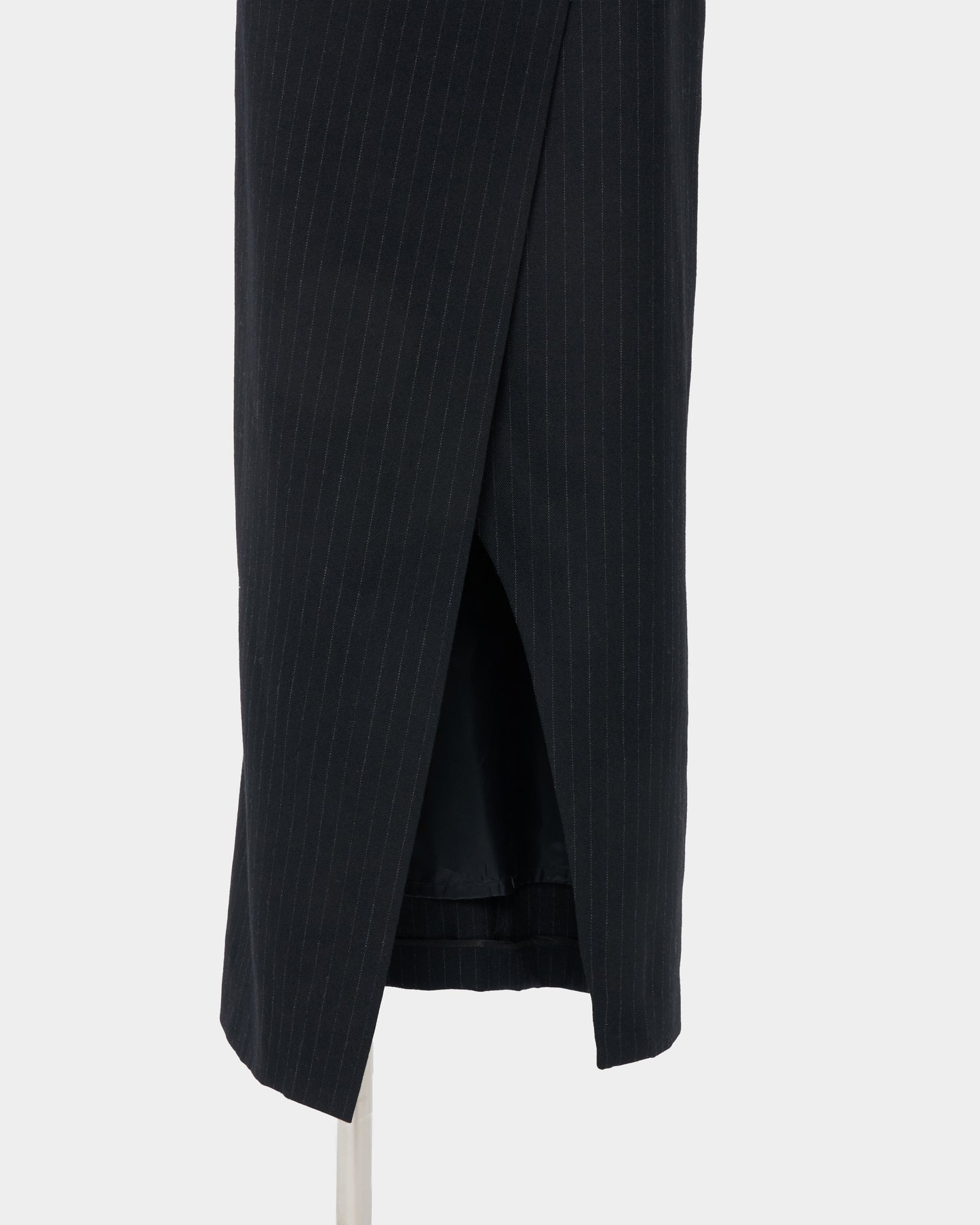 metal buckle stripe wool wrap skirt Black【Delivery in July 2026】