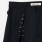 piercing stripe cross tack half pants Black【Delivery in July 2026】