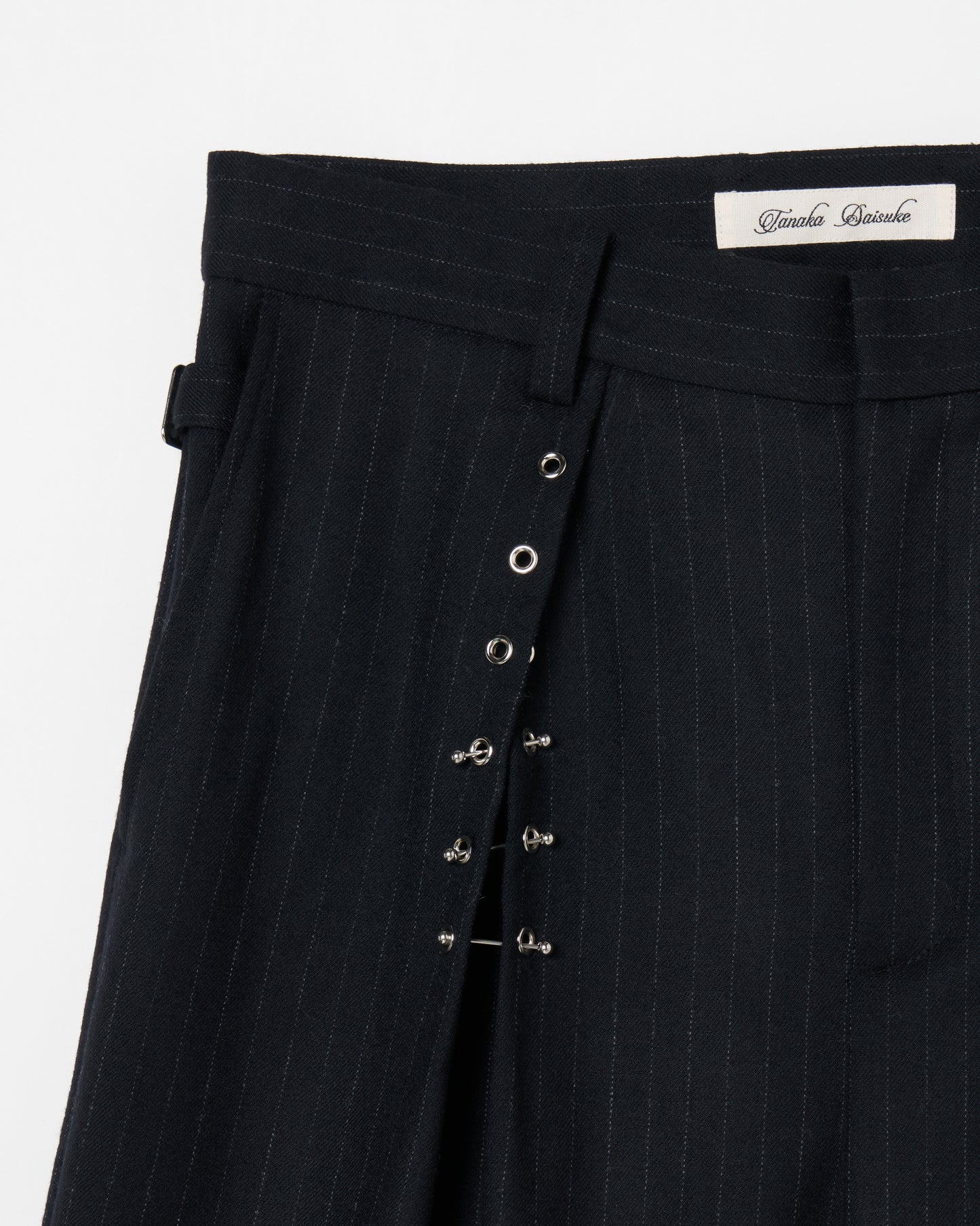 piercing stripe cross tack half pants Black【Delivery in July 2026】