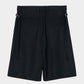piercing stripe cross tack half pants Black【Delivery in July 2026】